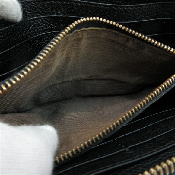 Chloe Long Zipper Black Paraty Leather Wallet